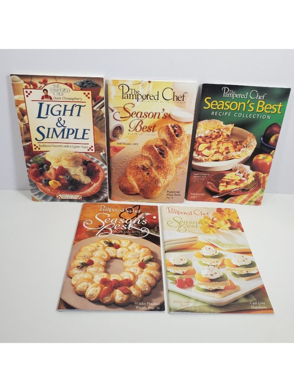 Pampered Chef Recipe Book Lot Light And Simple Seasons Best Collection 2001-3